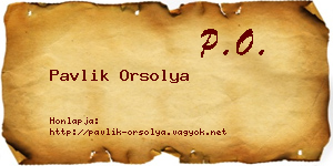Pavlik Orsolya névjegykártya