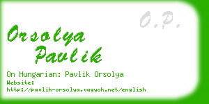 orsolya pavlik business card